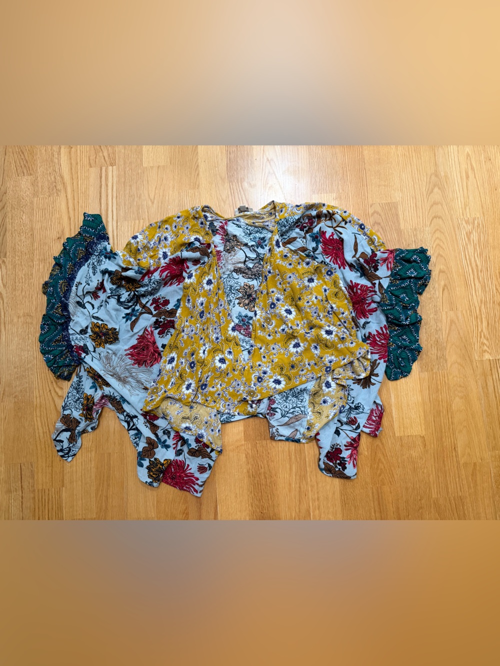 Umgee medium Floral Mix Print Women’s Blouse - Yellow & Multicolor